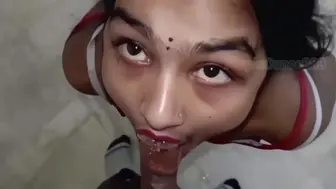 Desi Girl In Yellow Salwar Kameez Turns Slut: Sloppy Deepthroat Blowjob Gagging Spit Cim Swallow Pov