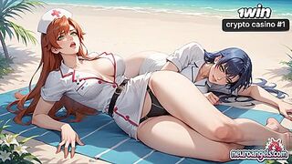 Slip into some super-sexy blue hair and let the beachside breeze whisk you away to a bulky paradise of nasty
