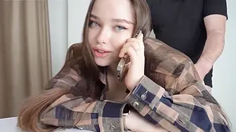 Cute Petite Stepsister Fucked While On The Phone