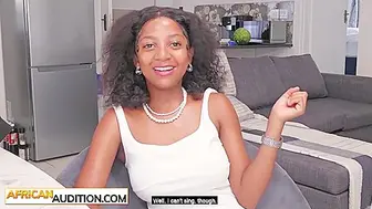 Black Eighteen Years Old Wannabe Model On 1st Casting