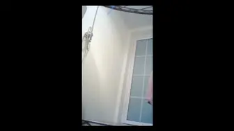 Chinese college student taking a shower in the dorm bathroom (Part 2 of 4).