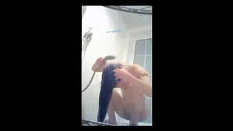 Chinese college student taking a shower in the dorm bathroom (Part 2 of 4).