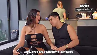 Angel Cruz screws his friend's super-steamy milf while the friend's hubby watches, molten and dirty!