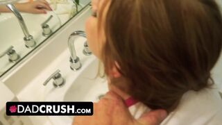 Beautiful Young Redhead Step Daughter Helps Her Horny Step Dad With His Huge Boner