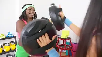 Sweaty Interracial Lesbians Heat Up - Jai James