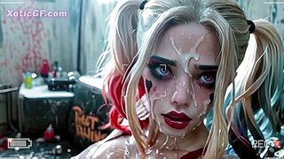 Harley Quinn Bathing in Sperm after Massive Creamy Loads (AI)