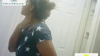 Hiddencam Video of Desi Indian NRI lady doing her night skincare routine