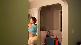 Asian wife unaware of the video camera