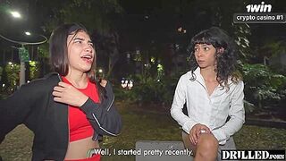 Public threeway with subordinated Latina in park - red-hot rectal creampie!