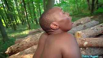 Smiley African Ebony Teen 18+ Zaawaadi Gets Her First Pink Penis In The Woods